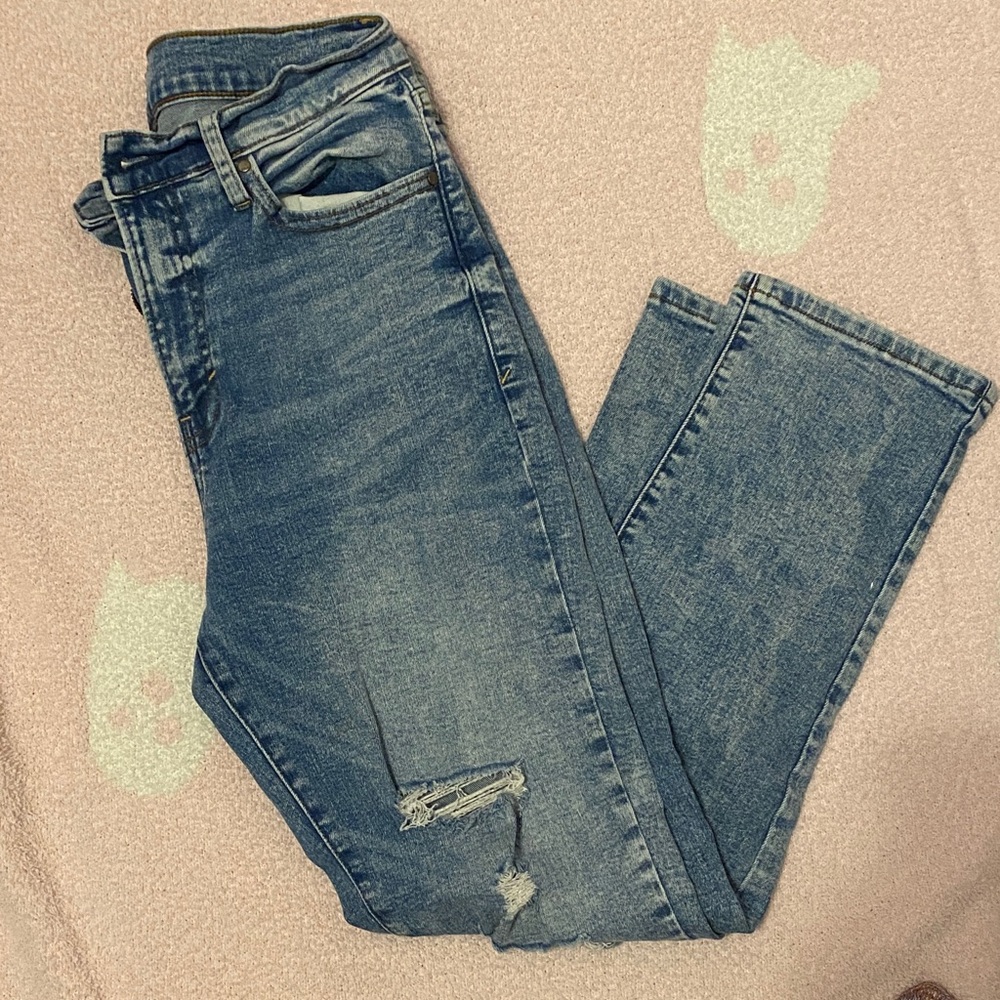 a.n.a Blue Distressed Boyfriend Jeans